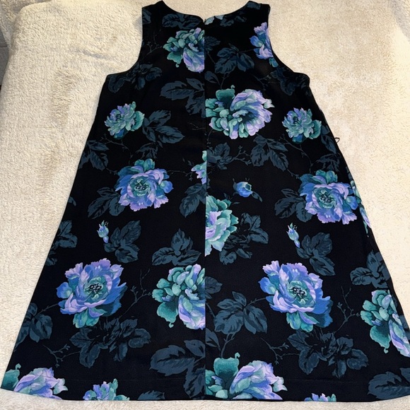 🌸 LOFT Floral Tank Dress – Black Floral, Size L - Picture 7 of 12